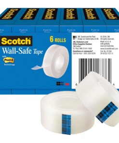 Scotch Scotch Wall-Safe Tape - 22.22 yd Length x 0.75" Width - 6 / Pack - Translucent