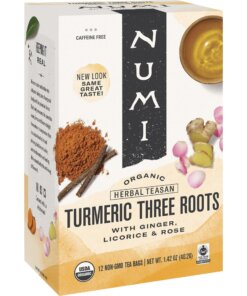 Numi Organic Turmeric Three Roots Herbal Tea Bag - 1.4 oz - 12 / Box