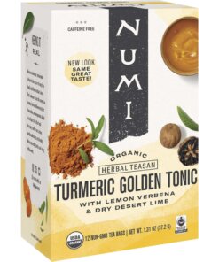 Numi Organic Turmeric Golden Tonic Herbal Tea Bag - 1.3 oz - 12 / Box