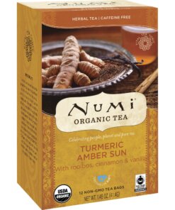Numi Organic Turmeric Golden Tonic Amber Sun Herbal Tea Bag - 1.5 oz - 12 / Box