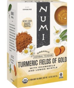 Numi Organic Turmeric Fields of Gold Herbal Tea Bag - 1.3 oz - 12 / Box
