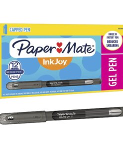 Paper Mate InkJoy Gel Pens - Medium Pen Point - Black Gel-based Ink - 1 Dozen