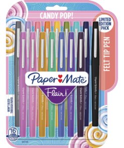 Paper Mate Flair Candy Pop Pack Felt Tip Pens - Medium Pen Point - 0.7 mm Pen Point SizeWater Based Ink - Felt Tip - 16 / Pack