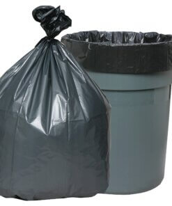 Genuine Joe Maximum Strength Trash Can Liner - Extra Large Size - 60 gal Capacity - 39" Width x 56" Length - 1.55 mil (39 Micron) Thickness - Low Density - Gray - Plastic Resin - 96/Pallet - 50 Per Carton - Food Waste, Office Waste, Can, Debris