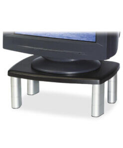 3M Premium Adjustable Monitor Stand - Up to 21" Screen Support - 80 lb Load Capacity - CRT, LCD Display Type Supported - 5.8" Height x 12" Width - Freestanding - Polystyrene - Black, Silver