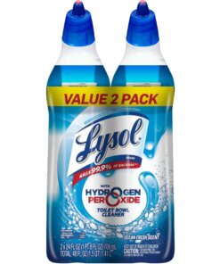 Lysol Hydrogen Peroxide Toilet Cleaner - 24 fl oz (0.8 quart) - Ocean Fresh Scent - 2 / Pack - Blue
