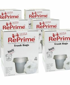 Heritage Accufit RePrime Trash Bags - 23 gal Capacity - 28" Width x 45" Length - 0.90 mil (23 Micron) Thickness - Low Density - Clear - Linear Low-Density Polyethylene (LLDPE) - 6/Carton - 50 Per Box - Waste Disposal, Garbage