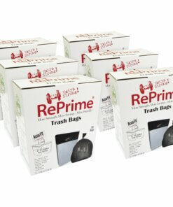 Heritage Accufit RePrime Trash Bags - 23 gal Capacity - 28" Width x 45" Length - 0.90 mil (23 Micron) Thickness - Low Density - Black - Linear Low-Density Polyethylene (LLDPE) - 6/Carton - 50 Per Box - Waste Disposal, Garbage