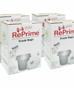 Heritage RePrime AccuFit 44-gal Can Liners - 44 gal Capacity - 37" Width x 50" Length - 0.90 mil (23 Micron) Thickness - Low Density - Clear - Linear Low-Density Polyethylene (LLDPE) - 4/Carton - 50 Per Box - Garbage