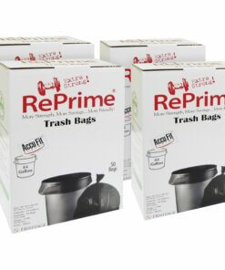 Heritage RePrime AccuFit 44-gal Can Liners - 44 gal Capacity - 37" Width x 50" Length - 0.90 mil (23 Micron) Thickness - Low Density - Black - Linear Low-Density Polyethylene (LLDPE) - 4/Carton - 50 Per Box - Garbage
