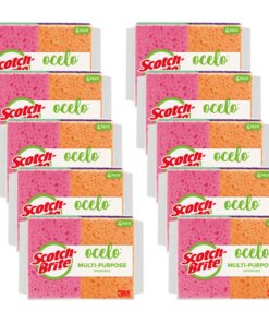 Scotch-Brite StayFresh Sponges - 5.8" Height x 4.6" Width x 4.6" Depth - 40/Carton - Cellulose - Assorted