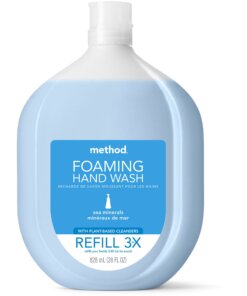 Method Foaming Hand Soap Refill - Sea Mineral Scent - 28 fl oz (828.1 mL) - Hand - Light Blue - Triclosan-free, Paraben-free, Phthalate-free - 6 / Carton