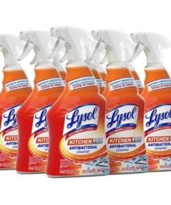 Lysol Kitchen Pro Antibacterial Cleaner - Liquid - 22 fl oz (0.7 quart) - Fresh Citrus Scent - 9 / Carton - Clear