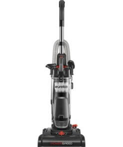 Eureka PowerSpeed Upright Vacuum Cleaner - Bagless - Crevice Tool, Brush Tool, Upholstery Tool, Extension Hose - 12.60" Cleaning Width - Carpet, Hardwood - 25 ft Cable Length - 84" Hose Length - Foam - Black, Silver