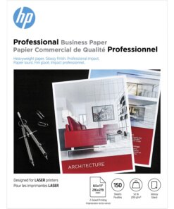 HP Glossy Brochure Paper - White - 97 Brightness - Letter - 8 1/2" x 11" - 52 lb Basis Weight - 200 g/m² Grammage - Smooth, Glossy - 150 / Pack