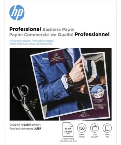 HP Laser Printer Professional Business Paper - Multi - Letter - 8 1/2" x 11" - 52 lb Basis Weight - 200 g/m² Grammage - Matte - 1 Each