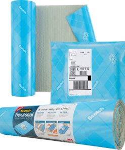 Scotch Flex & Seal Shipping Roll - 15" Width x 10 ft Length - Durable, Water Resistant, Tear Resistant, Cushioned, Recyclable - Blue