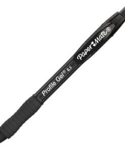 Paper Mate Profile Gel 0.5mm Retractable Pen - 0.55 mm Pen Point Size - Retractable - Black - 1 Dozen