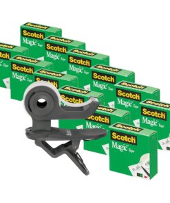 Scotch Tape Clip Dispenser - Refillable - Photo-safe, Writable Surface, Clip - Gray - 1 / Pack