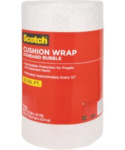 Scotch Perforated Cushion Wrap - 12" Width x 30 ft Length - Perforated, Lightweight, Recyclable, Non-scratching, Easy Tear - Polyethylene, Nylon - Clear