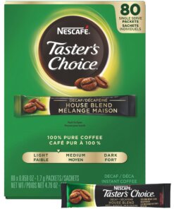 Taster's Choice House Blend Decaf Coffee - Light/Medium - 0.1 oz - 80 / Box