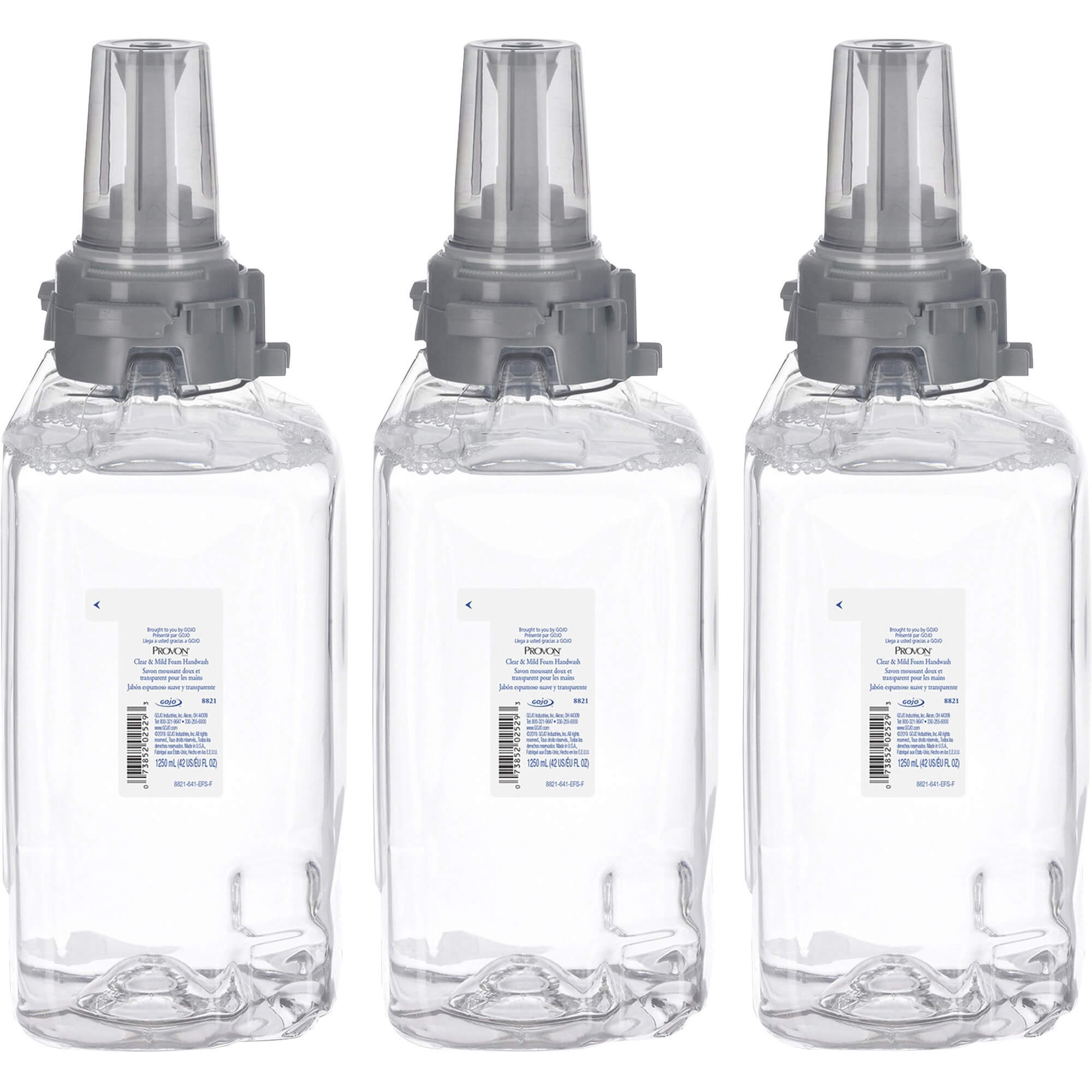 Provon ADX-12 Clear & Mild Foam Handwash - Fragrance-free Scent - 42.3 fl oz (1250 mL) - Pump Bottle Dispenser - Kill Germs - Hand - Clear - Rich Lather, Dye-free, Bio-based - 3 / Carton