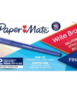 Paper Mate Write Bros. 0.8mm Ballpoint Pen - Fine Pen Point - 0.8 mm Pen Point Size - Blue - 1 Dozen