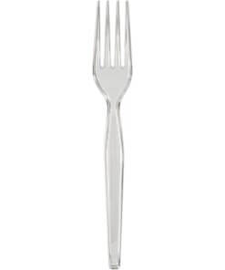 Dixie Heavyweight Plastic Cutlery - 1000/Carton - Fork - 1 x Fork - Breakroom - Disposable - Plastic, Polystyrene - Clear