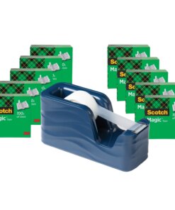Scotch Magic Tape C18 Dispenser Value Pack - 333.33 yd Length x 0.75" Width - Dispenser Included - 10 - Metallic Blue