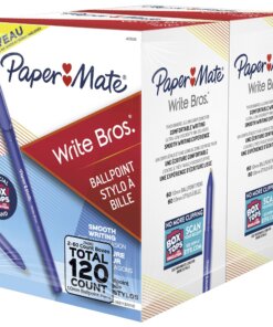 Paper Mate Ballpoint Stick Pens - Medium Pen Point - Blue - 120 / Box
