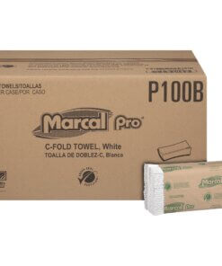 Marcal Recycled Center-Fold Paper Towels - 1 Ply - C-fold - 12.87" x 10.12" - 150 Sheets/Roll - White - Paper - Strong, Absorbent, Hypoallergenic, Chemical-free, Chlorine-free, Bleach-free, Dye-free, Fragrance-free, Soft - For General Purpose - 16 Rolls Per Bundle - 150 Per Bundle - 2400 / Carton