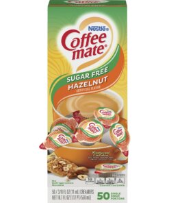 Coffee mate Sugar Free Hazelnut Flavored Creamer Singles - Hazelnut Flavor - 0.38 fl oz (11 mL) - 50/Box