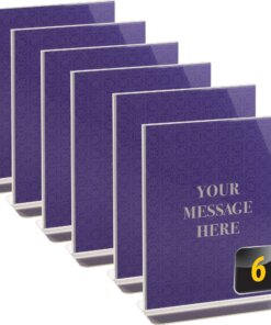 Officemate Vertical Sign Holder, 6PK - 1 / Each - 8.5" Width x 11" Height - 8.50" Holding Width x 11" Holding Height - Rectangular Shape - Easy to Use, Hanging Hole, Self-standing, Durable - Plastic - Clear