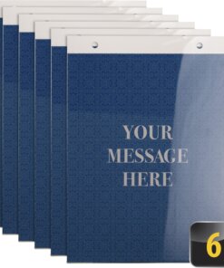 Officemate Vertical Sign Holder, 6PK - 1 / Each - 8.5" Width x 11" Height - 8.50" Holding Width x 11" Holding Height - Rectangular Shape - Easy to Use, Durable, Hanging Hole - Plastic - Clear