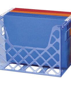 Officemate Blue Glacier&trade; Desktop File Organizer - 10.8" Height x 13.3" Width x 8.6" Depth - Desktop - Compact, Portable - Transparent Blue - 1 Each