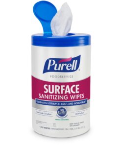 PURELL&reg; Foodservice Surface Sanitizing Wipes - Ready-To-Use Wipe7" Width x 10" Length - 110 / Canister - 1 Each