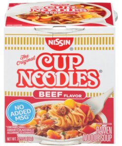 NISSIN FOODS Top Ramen Beef Flavor Cup Noodles - Beef - 2.25 oz - 12 / Carton