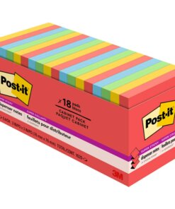 Post-it&reg; Super Sticky Dispenser Notes - Playful Primaries Color Collection - 3" x 3" - Square - Candy Apple Red, Blue Paradise, Sunnyside, Lucky Green - Paper - Pop-up, Recyclable - 18 / Pack