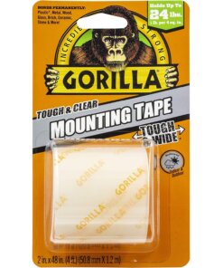 Gorilla Tough & Clear Mounting Tape - 4 ft Length x 2" Width - 1 Each - Clear
