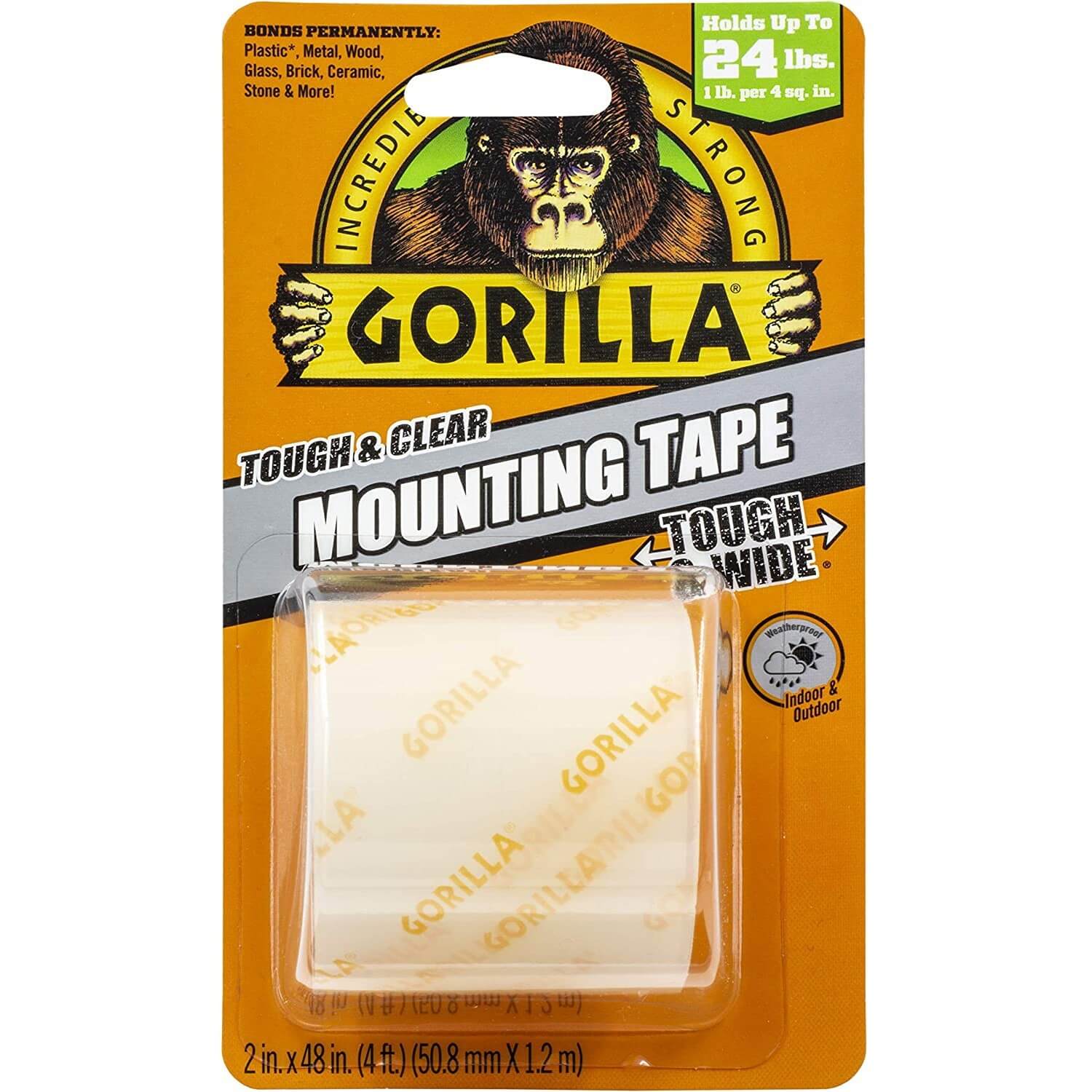thumbnail image 2 of Gorilla Clear Double Sided Mounting Tape - 4 Pack Heavy Duty Weatherproof Adhesive For Indoor & Outdoor 2 of 12