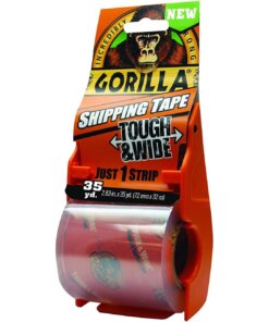 Gorilla Heavy-Duty Tough & Wide Shipping/Packaging Tape - 35 yd Length x 2.83" Width - 3" Core - Dispenser Included - 1 / Pack - Clear