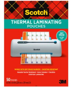Scotch Laminating Pouch - Sheet Size Supported: Letter - Laminating Pouch/Sheet Size: 8.90" Width x 11.40" Length - for Document, Artwork, Sign, Flyer, Schedule, Certificate, Home, Office, Classroom, Paper - Photo-safe, Tear Proof, Spill Resistant - Clear - 50 / Pack