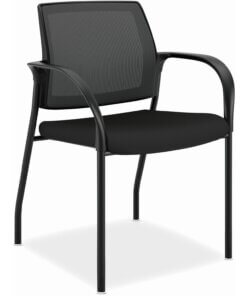 HON Ignition Chair - Black Fabric Seat - Black Mesh Back - Black Steel Frame - Black - Armrest