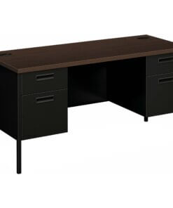 HON Metro Classic HP3231 Credenza Pedestal Base - 60" x 24" x 29.5" - 4 x Box, File Drawer(s) - Double Pedestal - Square Edge - Finish: Mocha, Black
