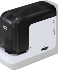 MAX Portable Electronic Stapler - 35 Sheets Capacity - 100 Staple Capacity - 1/4" Staple Size - 6 x AA Batteries - Black, White