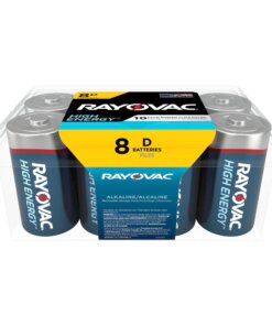 Rayovac High-Energy Alkaline D Batteries - For Drain Device, Toy, Flashlight - 8 / Pack