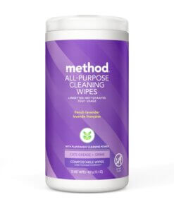Method All-purpose Cleaning Wipes - Wipe - French Lavender Scent - 70 / Tub - 1 Each - Purple