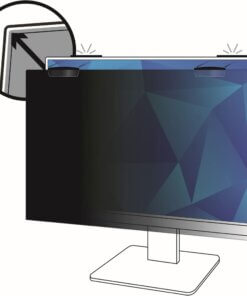 3M Privacy Screen Filter Black - For 21.5" Widescreen LCD Monitor - 16:9 - Scratch Resistant, Fingerprint Resistant - Anti-glare