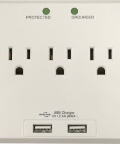 Compucessory Wall Charger Station - 3 x AC, 2 x USB - 2.40 A