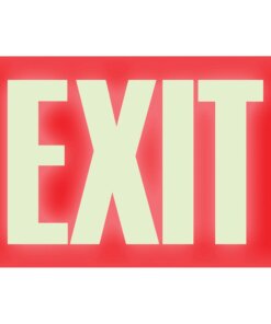 Headline Signs Glow In Dark EXIT Sign - 1 Each - EXIT Print/Message - 12" Width - Glow-in-the-dark - White on Red